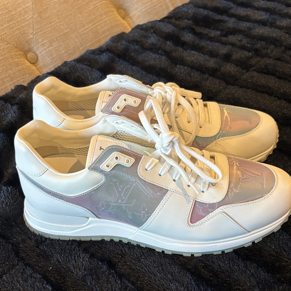 Louis Vuitton White Sneakers with Iridescent Details